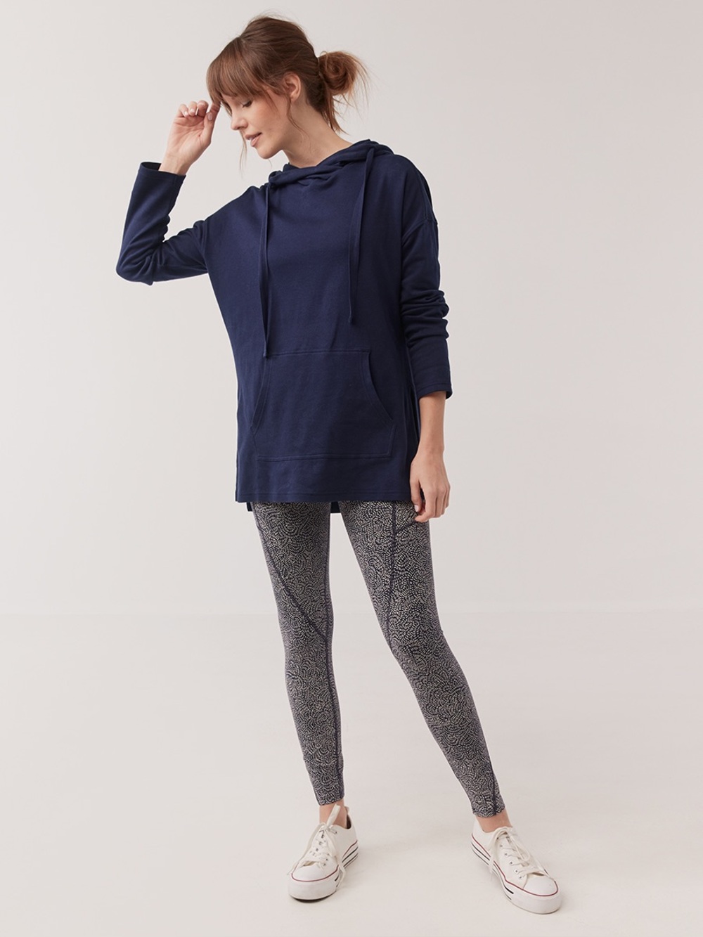 ‼️EUC: Pact Organic Cotton Blue Pattern Pocket Leggings - L